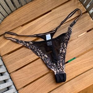 NWOT, Elegant Black Lace Thong